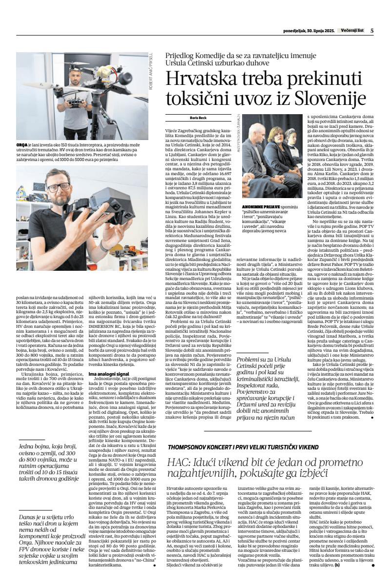 Hrvatska tvrtka Orqa , koju vodi grupa mladih i sposobnih inženjera iz Osijeka, proizvodi u potpunosti hrvatski dron. Sve ključne komponente ovog drona: kamera, motori, video i radio uređaji, letna računala - razvijeni su i proizvedeni u 🇭🇷. Taj dron Hrvatska kao vodeća nacija u