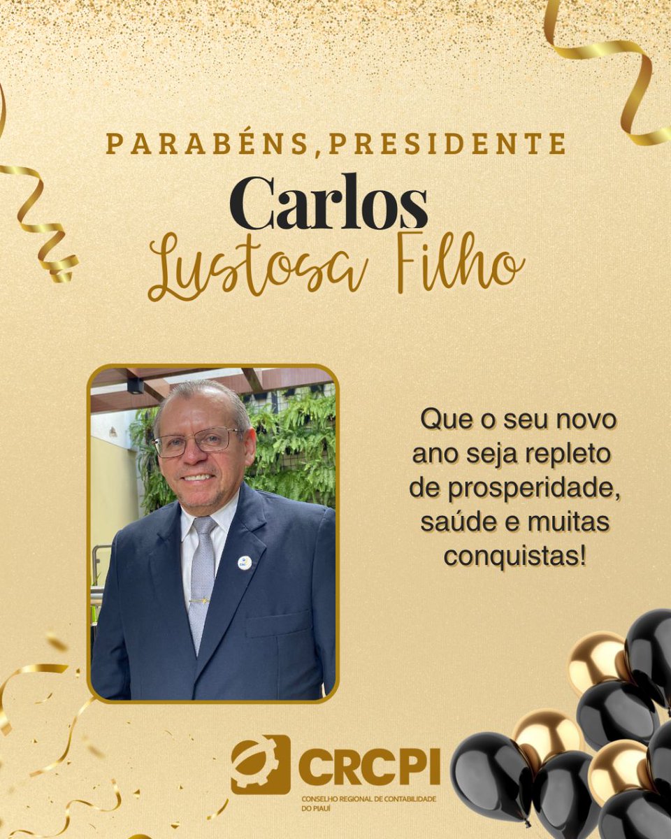 crcpiaui's tweet photo. 🎉 Hoje é dia de comemoração no CRC/PI! 🎂

 O Presidente Carlos Lustosa Filho está completando mais um ano de vida com saúde e alegria! 🙌 

Toda a equipe deseja um ano próspero e vida longa para você, Presidente! 👏🎁🎊 https://t.co/M4lgOhF7fb