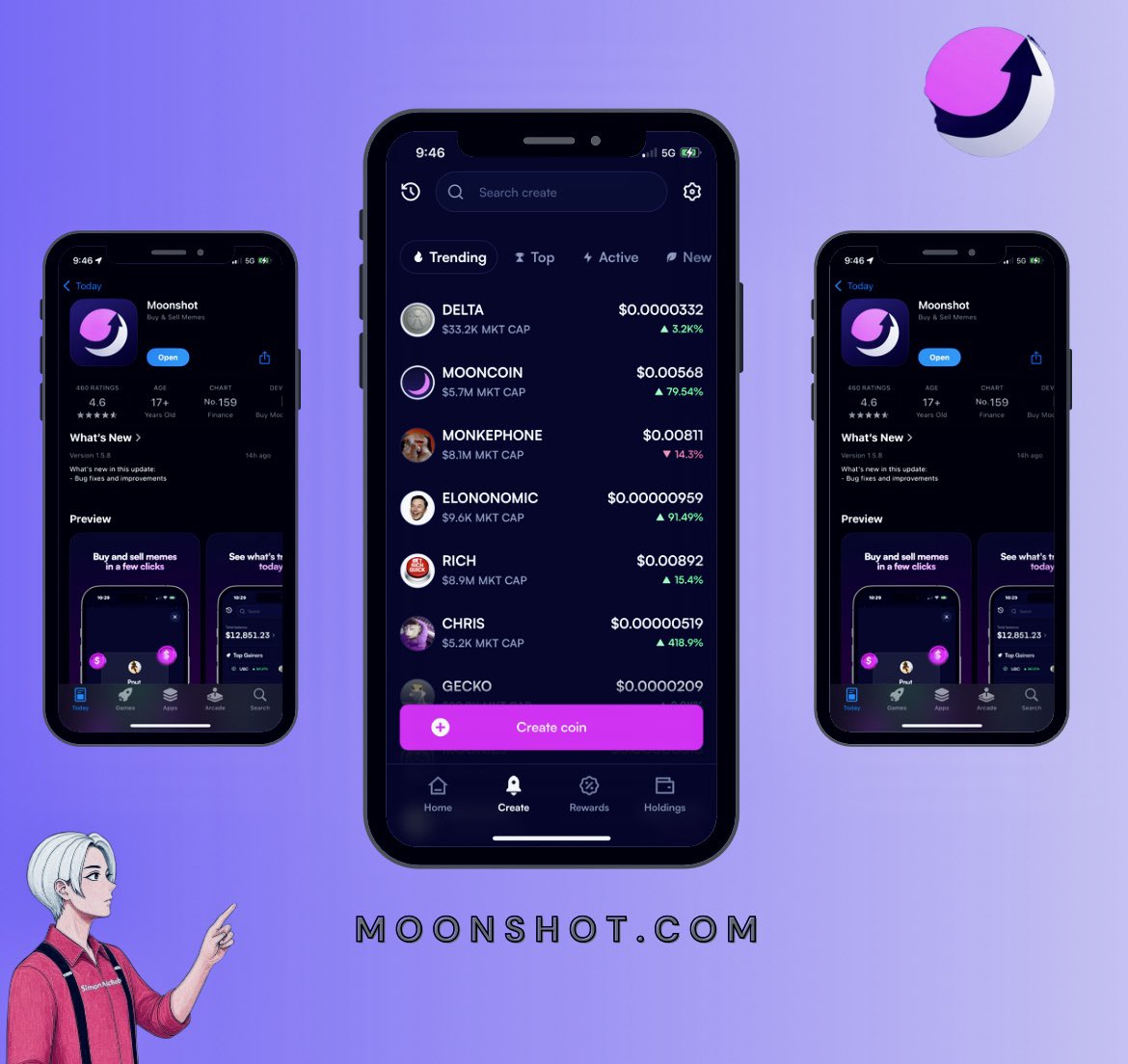 SimonNickweb3's tweet photo. I remember a time when launching and trading memecoins involved wrestling with a load of confusing apps, multiple wallets, and very high fees that left you scratching your head. 

But @moonshot has shifted the narrative.

The New Moonshot Create launchpad is a total game-changer for anyone who’s ever wanted to make their own memecoin.

Moonshot Create lets you whip up a token in three dead-simple steps: 

✔️ upload a picture
✔️ Name your coin
✔️ Pay with Apple Pay. 

No technical issues, no complicated setup, just a few taps and you’re done. 

Your token goes live on Moonshot’s platform, where it can catch fire and climb the trending charts. 

Coins that hit a $1 million market cap and “bond” their supply (locking it to a secure on-chain system) get verified status in the app.

Over 333 tokens have already been launched this way, with coins like MONKEPHONE soaring to a $10 million market cap in no time.

Personally, what I find most fascinating about Moonshot Create is how easy and beginner-friendly it is.

The app feels like something you’d use every day, like Instagram or Venmo. 

Just download it, sign up with your email, and you’re ready to roll.

Plus, coin creators on Moonshot can earn creator fees, which is a big deal for anyone looking to cash in on their ideas.

When you launch a token, it starts with a 0.5% trading fee. Once it “bonds,” that drops to 0.3%, and you can pocket up to 50% of every trade’s fees. 

That means the more your coin gets traded, the more you earn (passively).

For anyone looking to buy, sell and create memecoins, Moonshot Create is the right platform for you.

Visit https://t.co/9Lm7qJvMVL and download the app today