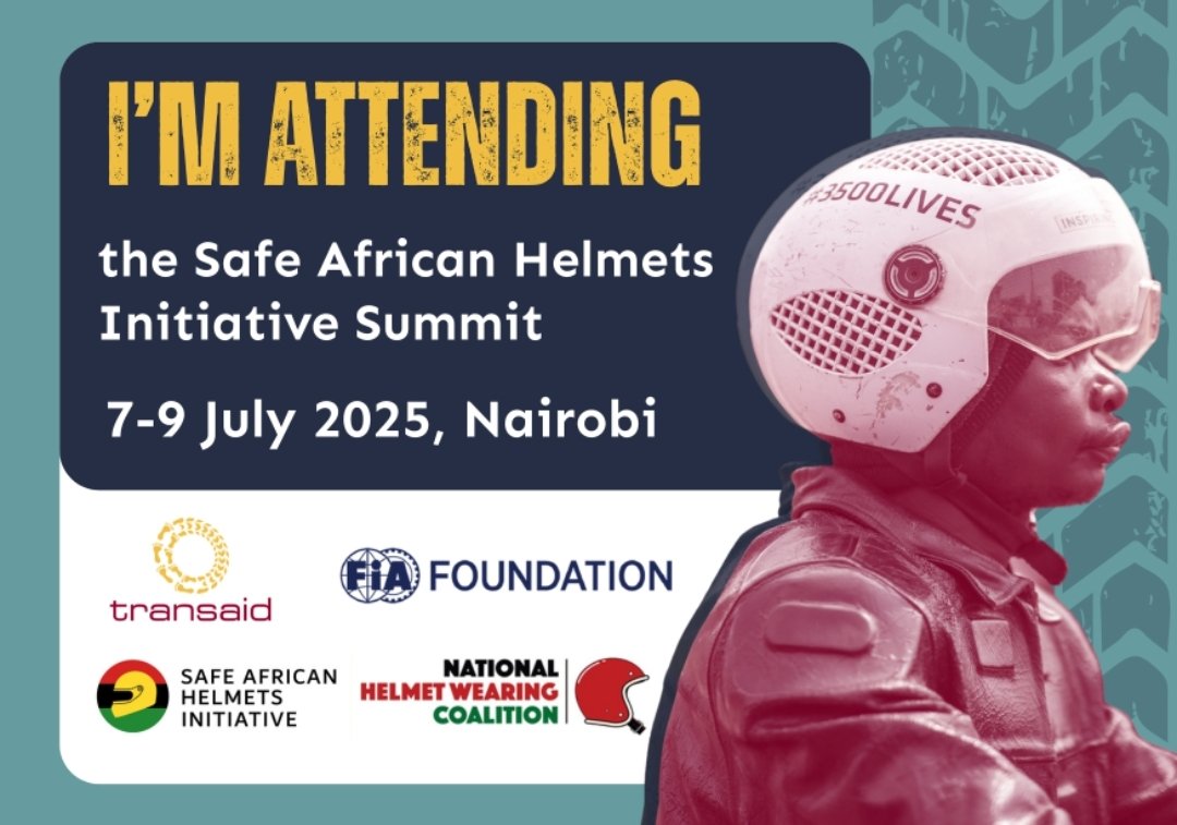 #SAHINairobi
 less than one week to SAHI Nairobi  the Summit’s three-day programme.
Thanks in advance  to Transaid, the FIA Foundation and the Kenyan National Helmet Wearing Coalition.