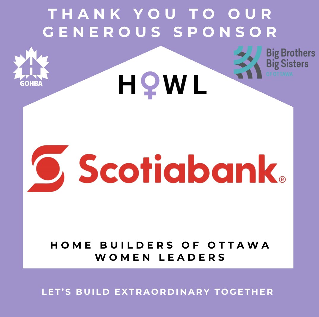 Ottawa Home Builders (@gohba_ottawa) on Twitter photo đź’ś Thank You to Our #HOWL Golf Sponsor! đź’ś
We’re proud to recognize <a href="/scotiabank/">Scotiabank</a> as a generous sponsor of this year’s HOWL Golf event hosted by the Home Builders of Ottawa Women Leaders (HOWL) in support of <a href="/BBBSO/">Big Brothers Big Sisters Ottawa</a>
Your support helps empower women leaders across Ottawa’s home 💜 Thank You to Our #HOWL Golf Sponsor! 💜
We’re proud to recognize <a href="/scotiabank/">Scotiabank</a> as a generous sponsor of this year’s HOWL Golf event hosted by the Home Builders of Ottawa Women Leaders (HOWL) in support of <a href="/BBBSO/">Big Brothers Big Sisters Ottawa</a>
Your support helps empower women leaders across Ottawa’s home