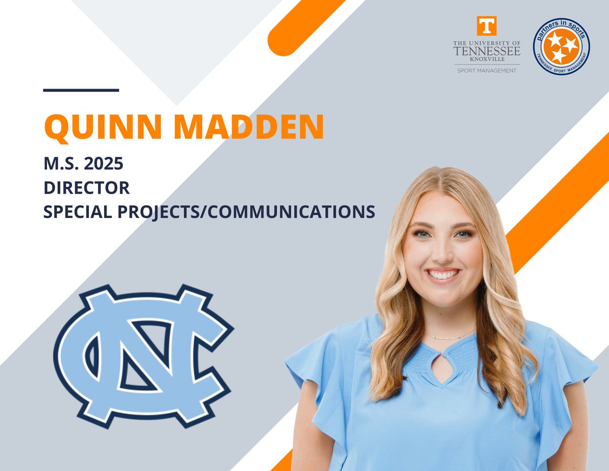 Tennessee Sport Management (@partners_ut) on Twitter photo Congrats to <a href="/_quinnmadden/">Quinn Madden</a> who has accepted a position as the Director of Special Projects/Communications with <a href="/GoHeels/">UNC Tar Heels</a> Congrats to <a href="/_quinnmadden/">Quinn Madden</a> who has accepted a position as the Director of Special Projects/Communications with <a href="/GoHeels/">UNC Tar Heels</a>