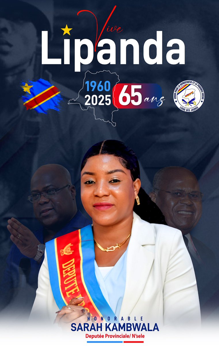 HonKambwala's tweet photo. 🇨🇩
En ce jour mémorable du 30 juin, je rends hommage à nos héros de l’indépendance et salue la bravoure du peuple congolais. En tant qu’Honorable Députée élue de la circonscription électorale de la N’sele, je réaffirme mon engagement à œuvrer pour le développement d notre commune https://t.co/zjrU40uGUy
