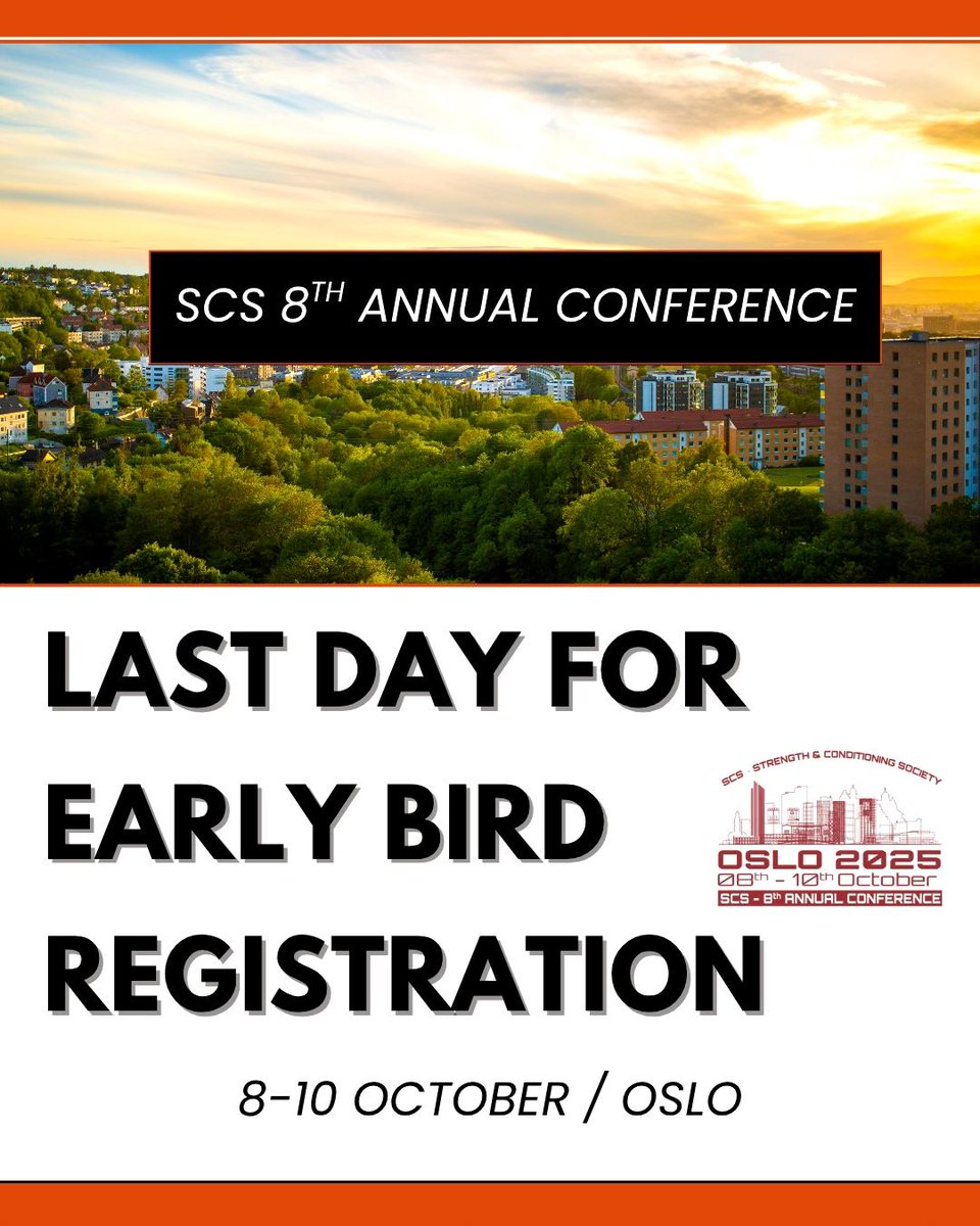 Last Chance! Early Bird Reg for SCS 8th Annual Conference in Oslo closes TODAY (30th June)! Don't miss out on shaping the future of our field. Grab your ticket now! 🔗scs.academy/scs-annual-mee…  #SCSConference