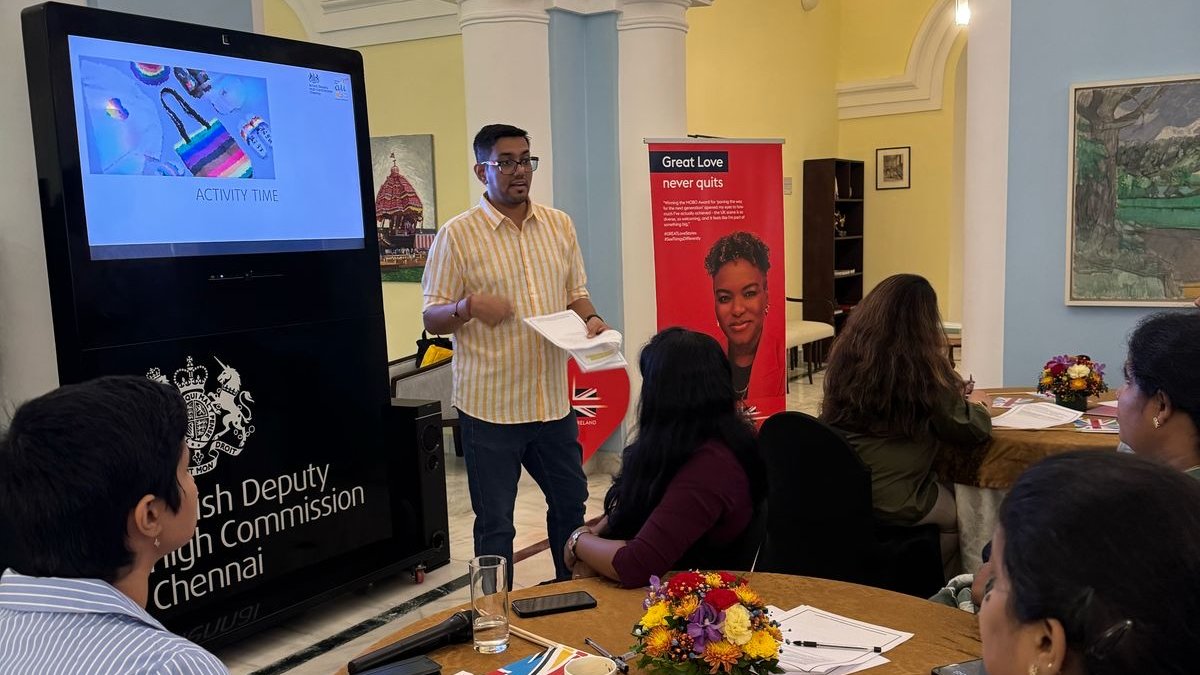 ukinchennai's tweet photo. As part of #PrideMonth, @UKinChennai hosted business leaders for our 'Enabling LGBTQ+ Inclusive Workspaces' workshop.  Leaders pledged real policy changes for inclusion. We also proudly marched at Chennai Pride, standing for equality and human rights.

#Chennaipride2025 https://t.co/uRcHrGqE5c