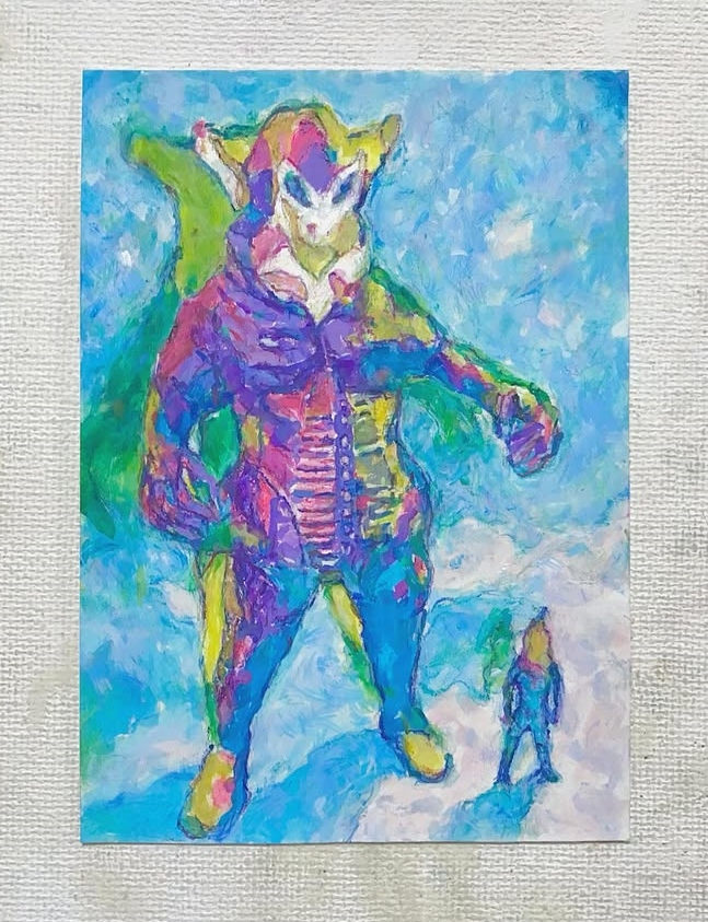 一点物イラストアート】Killer Bear【F0号】現代アート 一点物イラスト