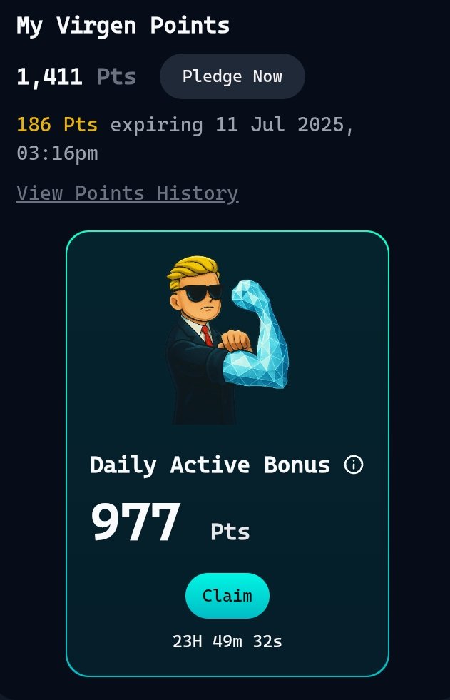 Points are out fam!
#virgenpoints <a href="/virtuals_io/">Virtuals Protocol</a>