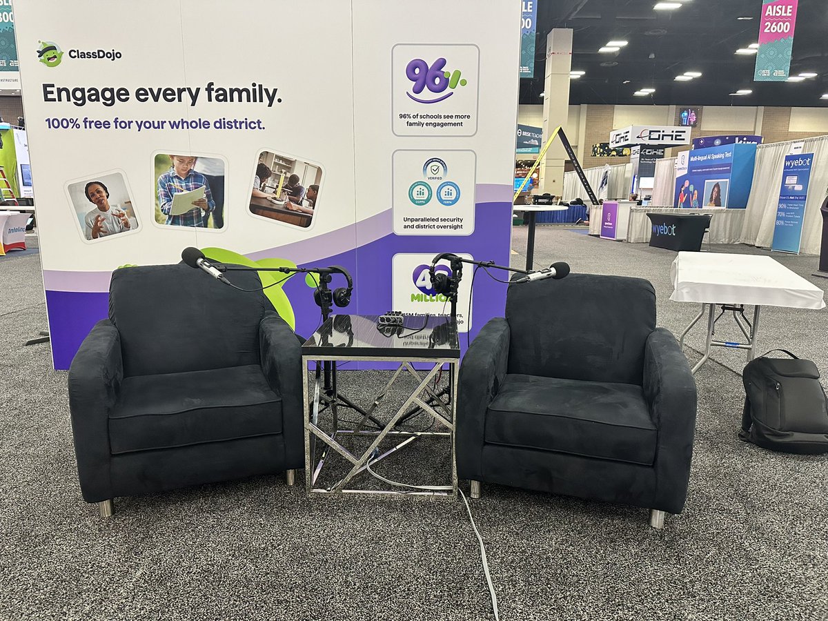Hey, #ISTE. Catch me podcasting at the <a href="/ClassDojo/">ClassDojo</a> booth chatting it up with some innovative educators. See you soon! 
#ISTELive #ISTE25 <a href="/ISTEofficial/">ISTE</a>