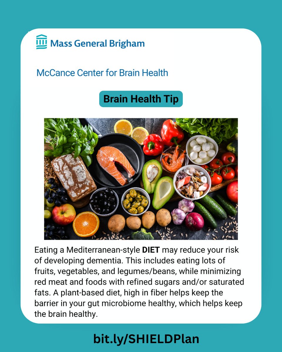 McCance Center for Brain Health at MGH (@mghbrainhealth) on Twitter photo We close out #Alzheimers & #Brain Awareness month by sharing information about brain-healthy foods.
To learn more about brain health, check out the SHIELD Method developed by McCance Center Director, <a href="/RudyTanzi/">Dr. Rudy Tanzi</a>: bit.ly/SHIELDPlan
#McCanceBrainDiscoveries We close out #Alzheimers & #Brain Awareness month by sharing information about brain-healthy foods.
To learn more about brain health, check out the SHIELD Method developed by McCance Center Director, <a href="/RudyTanzi/">Dr. Rudy Tanzi</a>: bit.ly/SHIELDPlan
#McCanceBrainDiscoveries