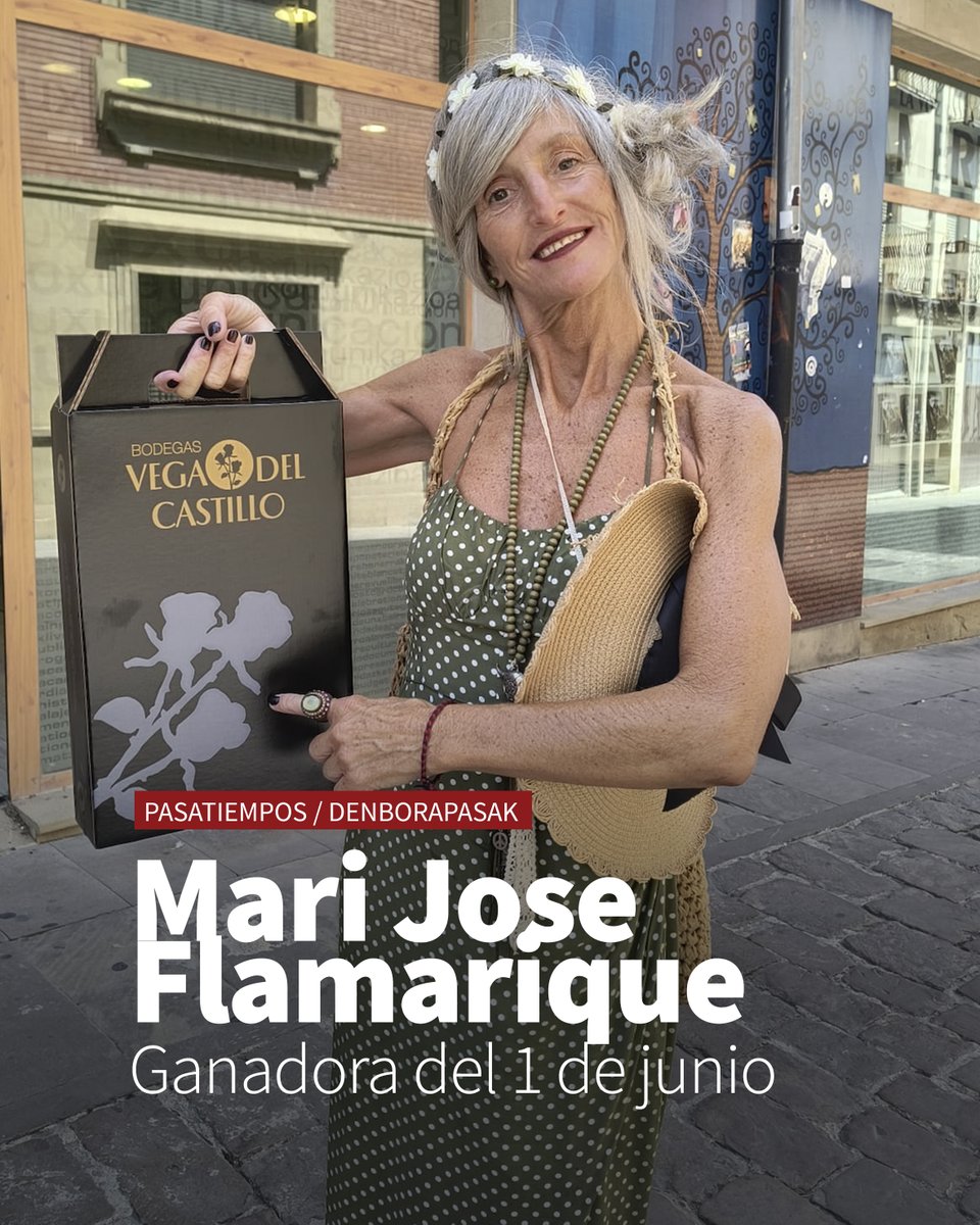 #Pasatiempos #LaMerindad 
🎉 MariJose Flamarique ha sido la ganadora del sorteo de los pasatiempos en la revista del 1 de junio. Zorionak! 🗞️ Enviando las soluciones de los pasatiempos al 623030078 podrás acceder al sorteo de un lote de vino de <a href="/VegadelCastillo/">Vega del Castillo</a>