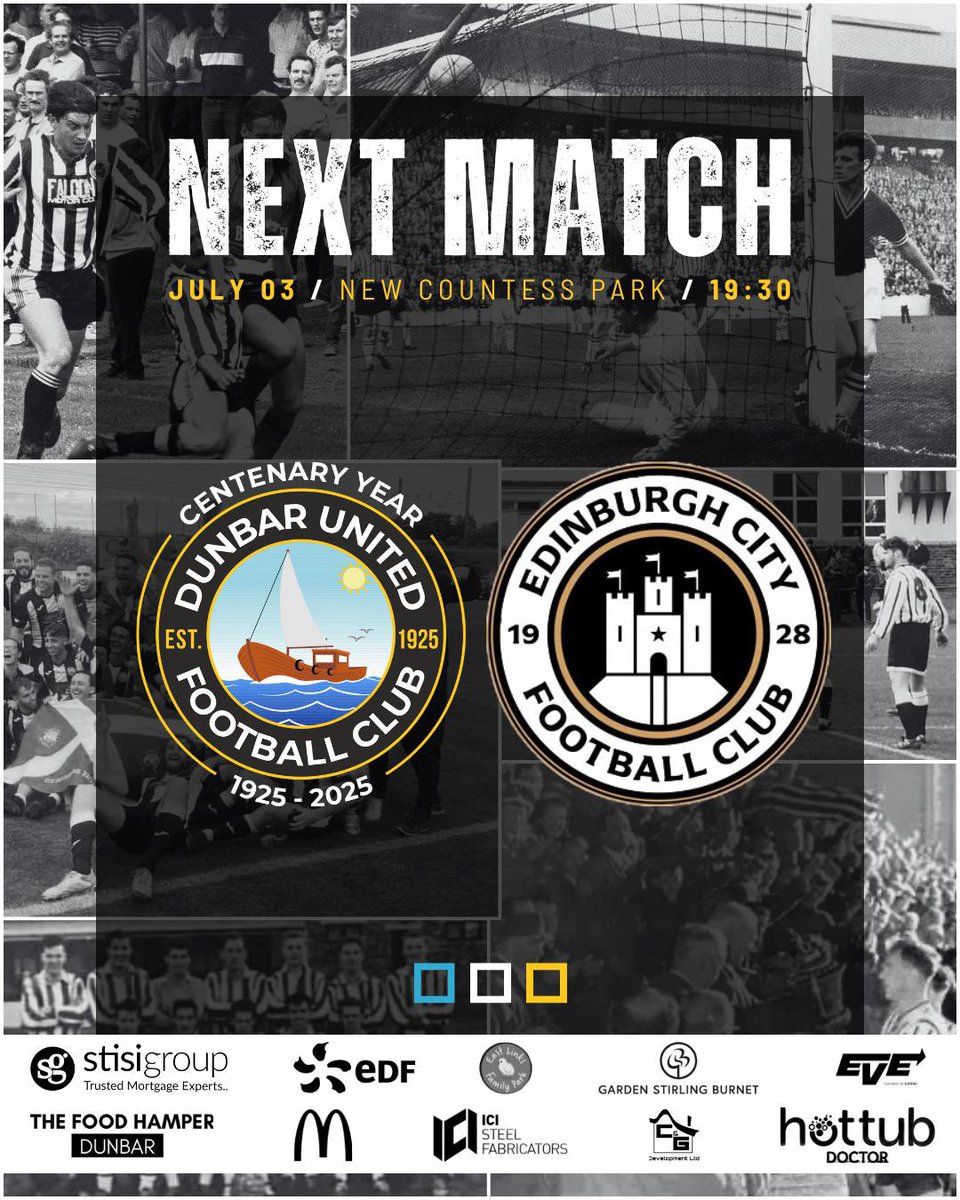 Dunbar United FC (@dunbarutd) on Twitter photo We will now kickoff our pre-season against <a href="/EdinburghCityFC/">Edinburgh City FC</a>
π Thurs 03/07/25
ποΈ New Countess Park
π£ 7:30 KO
π· Adults: Β£5.00 Concessions: Β£3, U16sβ FREE ( with an Adult)
π Fanbase
π° Cash/Card gate
β¬οΈ Tickets β¬οΈ
app.fanbaseclub.com/Fan/Tickets/Chβ¦
β¬οΈπ€π€π― We will now kickoff our pre-season against <a href="/EdinburghCityFC/">Edinburgh City FC</a>
π Thurs 03/07/25
ποΈ New Countess Park
π£ 7:30 KO
π· Adults: Β£5.00 Concessions: Β£3, U16sβ FREE ( with an Adult)
π Fanbase
π° Cash/Card gate
β¬οΈ Tickets β¬οΈ
app.fanbaseclub.com/Fan/Tickets/Chβ¦
β¬οΈπ€π€π―