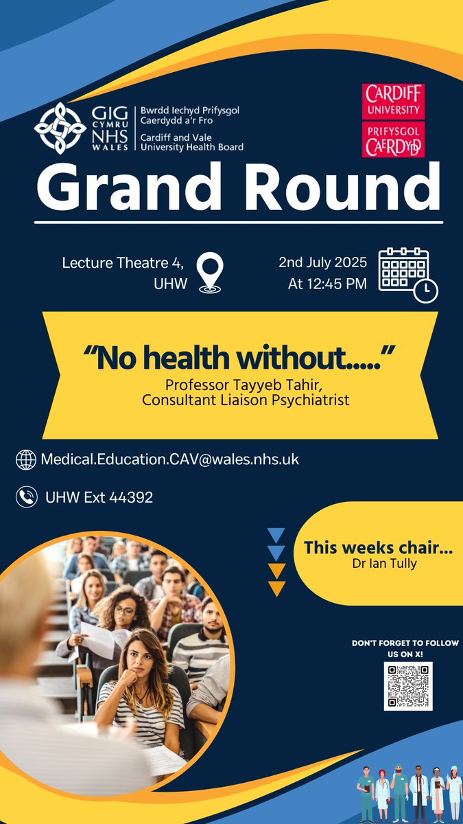 Join us for this weeks Grand Round😃🏥
#CAVUHB #GrandRound