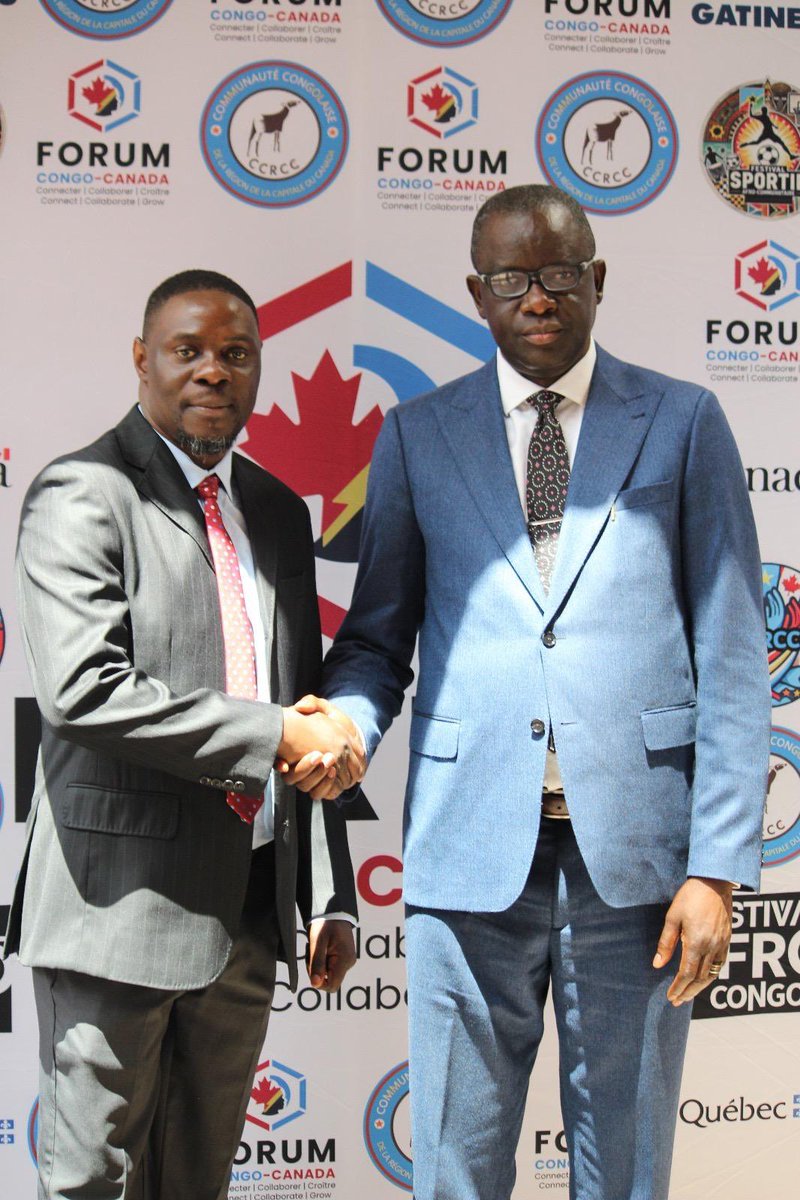 FORUM CONGO-CANADA

Mes sincères félicitations à Monsieur Raymond Kashiba, Président de la Communauté congolaise de la région de la capitale du Canada 🇨🇦 (CCRCC), pour l’organisation réussie de la première édition du Forum d'Innovation Culturelle et Entrepreneuriale Congo-Canada
