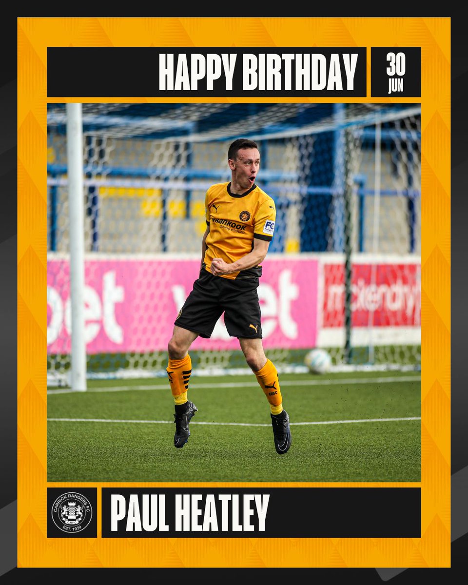 Happy Birthday to Paul Heatley who is 3️⃣8️⃣ today! 🎂🎈

Have a good one, Heats 🥳