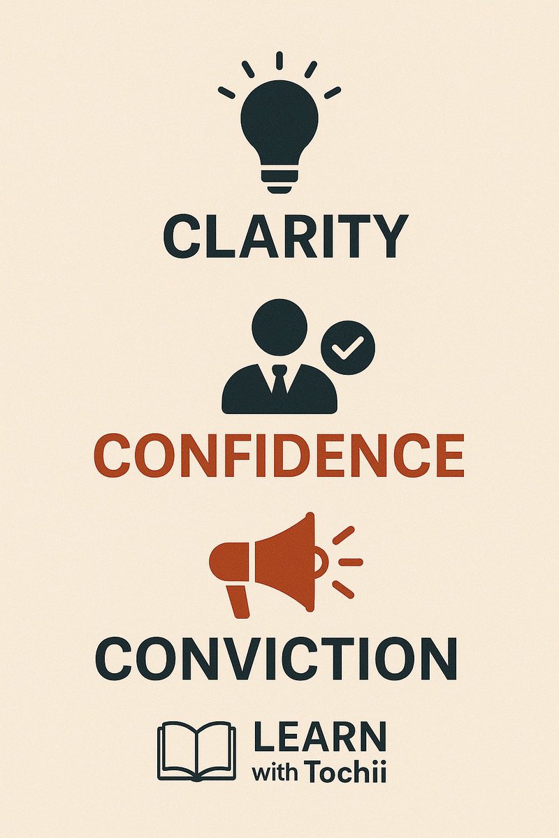 TochukwuAchebe's tweet image. Most people don’t fail interviews because they’re unqualified.
They fail because they don’t know how to tell their story.
Here’s a 3-step method to help you show up with clarity, confidence, and impact 🧵
#InterviewTips #CareerGrowth #learnwithtochii