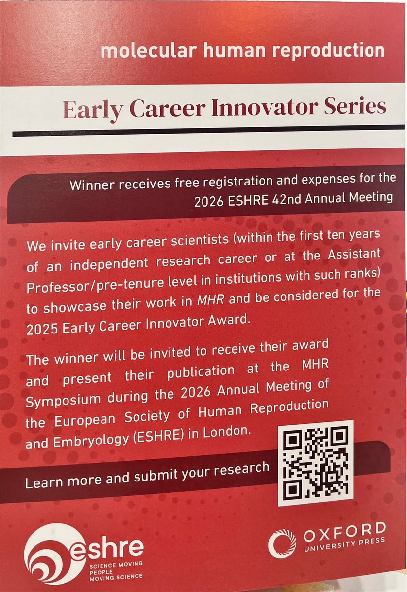 MHR_ReprodSci's tweet image. 🤩ESHRE journals’ “Parisian cafe’” at #ESHRE2025!!
@OUPMedicine @ESHRE
#MHR #ESHREjournals #EarlyCareerInnovatorSeries
