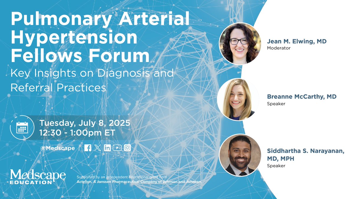 📌 Coming Soon

Pulmonary arterial hypertension (PAH) is a life-threatening condition with physical, emotional, and financial impact. Early diagnosis is key, but often delayed. 

Join our experts as they highlight how timely referral and evaluation can transform outcomes in PAH