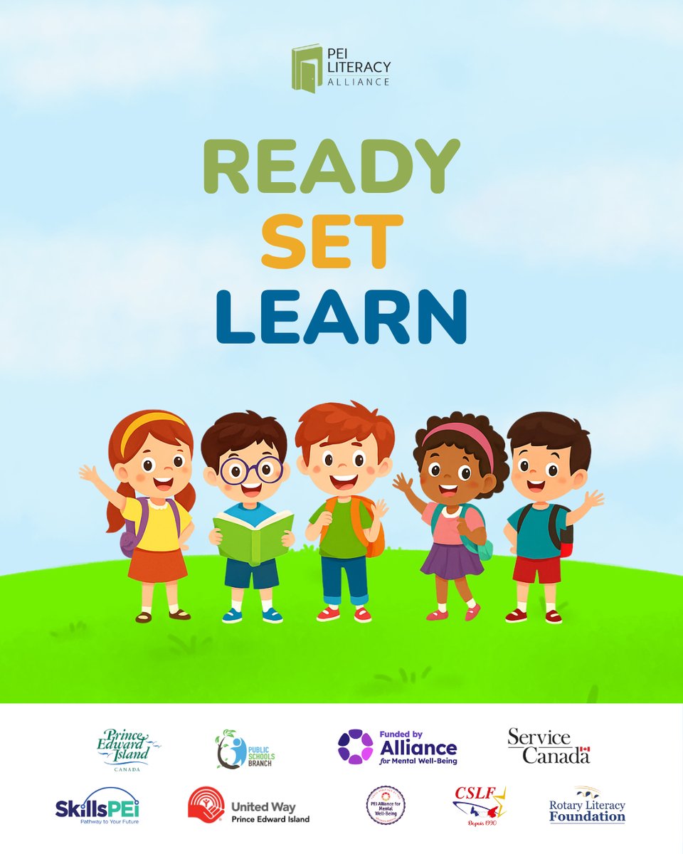 We’re Back!

This program wouldn’t be possible without the incredible support of our funders and partners. Thank you for investing in the future of PEI’s children. 💚

Learn more about Ready Set Learn and how it supports early literacy across PEI:
peiliteracy.ca/programs/ready…
