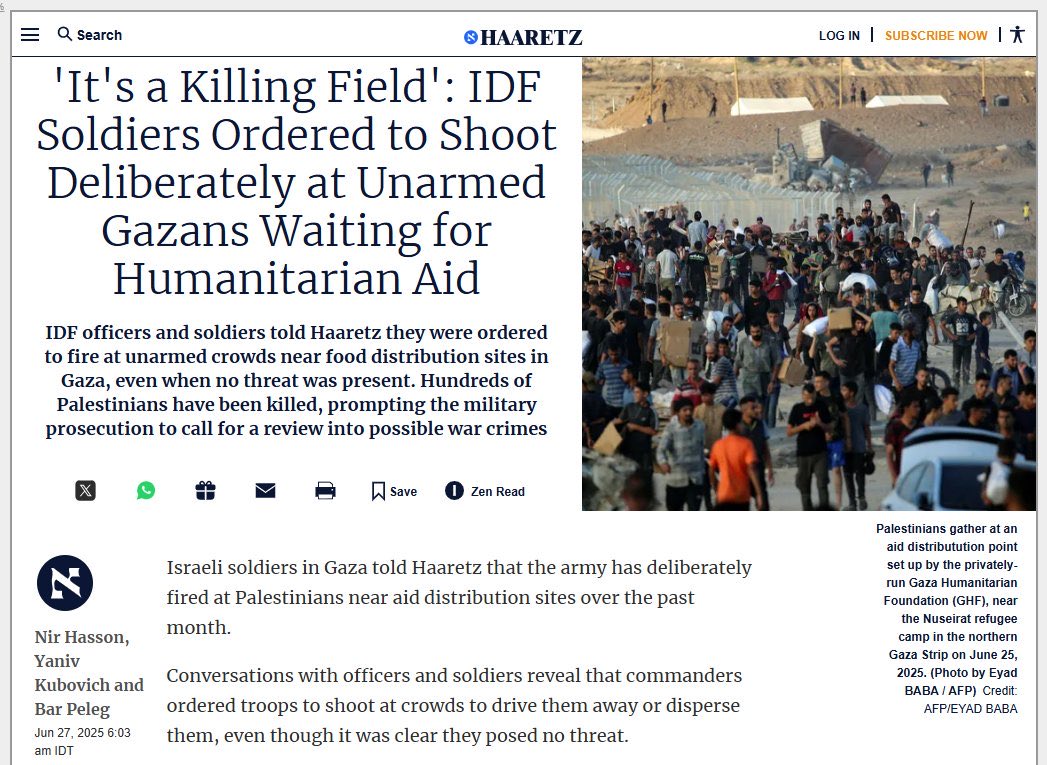 rulajebreal's tweet photo. Viviamo in un mondo in cui soldati israeliani ammettono di uccidere civili affamati perché Israele usa il pane come esca per attirare i bambini e sterminarli per sport…mentre per i vertici UE, Israele sta faccendo il lavoro sporco e il problema e’ la Corte Penale Internazionale. https://t.co/d4QfmZZPYj