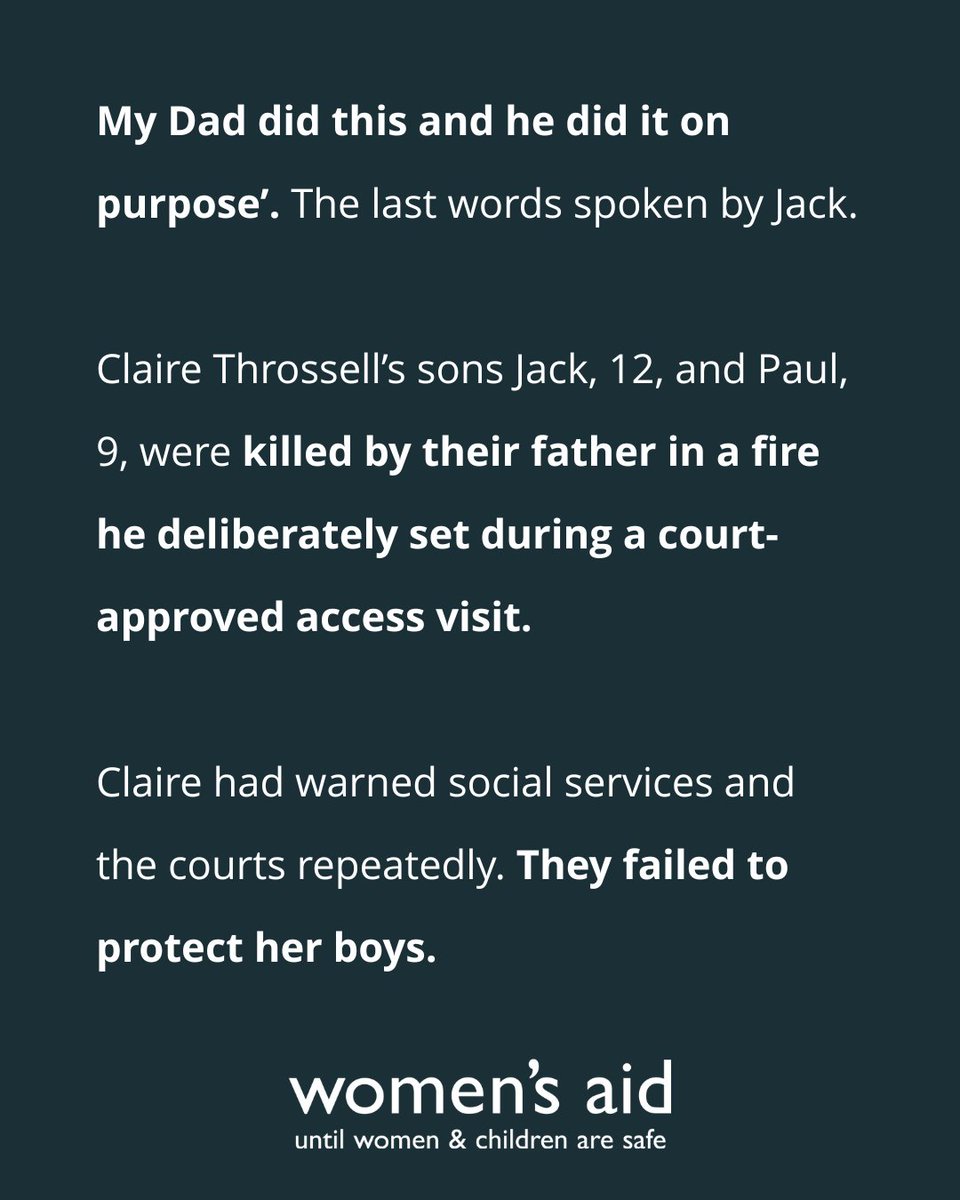 ‘Dad did this &amp; he did it on purpose’, the last words Jack said. Claire Throssell warned the courts. They didn’t listen. 19 more children have died since. Now she’s fighting so no other parent suffers. Her call to Keir Starmer: put children’s safety first. ow.ly/xcEf50WihZU