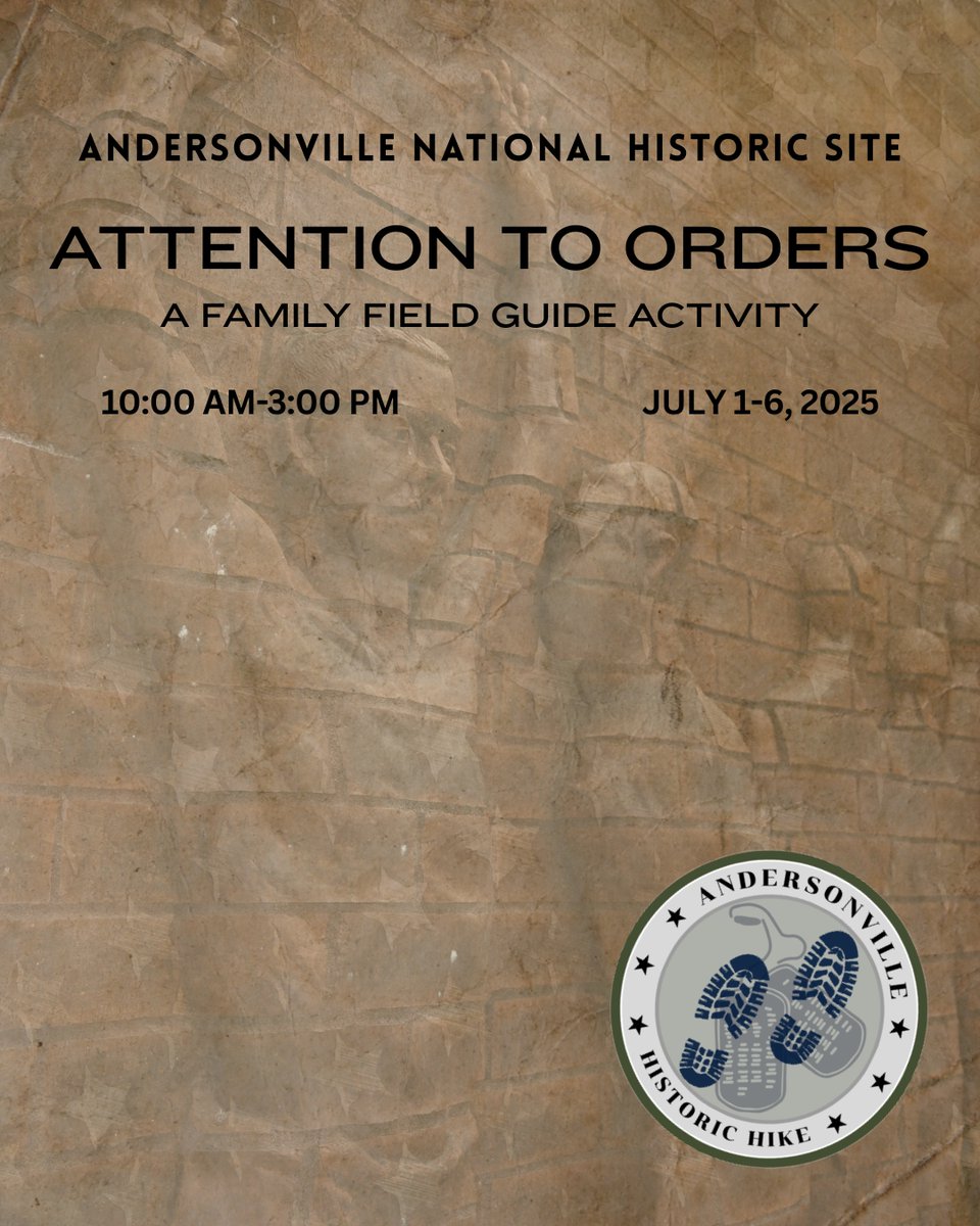 See you tomorrow for the deployment of our new Military Family Field Guide Activity book! Everyone is welcome to join us July 1-6, 2025, from 10:00 AM-3:00 PM for this family activity!

 #Andersonville #HistoryForKids #ActivityBook #LearnAndExplore #MilitaryFamily #FieldGuide