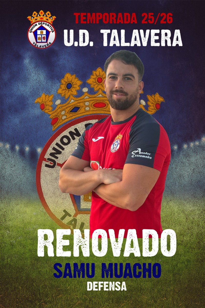 UDTalaveraReal's tweet photo. ☑ 𝗢𝗙𝗜𝗖𝗜𝗔𝗟 | 𝐑𝐄𝐍𝐎𝐕𝐀𝐂𝐈𝐎𝐍

✍ 𝕊𝔸𝕄𝕌𝔼𝕃 𝕄𝕌𝔸ℂℍ𝕆, renueva con la U.D. Talavera para la temporada 25/26.

⚽️ Sin duda uno de los jugadores más destacado de la pasada temporada.

⚔️ “𝙀𝙡 𝙎𝙖𝙧𝙜𝙚𝙣𝙩𝙤 𝙙𝙚 𝙃𝙞𝙚𝙧𝙧𝙤 𝙘𝙤𝙣𝙩𝙞𝙣ú𝙖”

❤️💙 @SamuelMuacho https://t.co/1GdWF8u2My