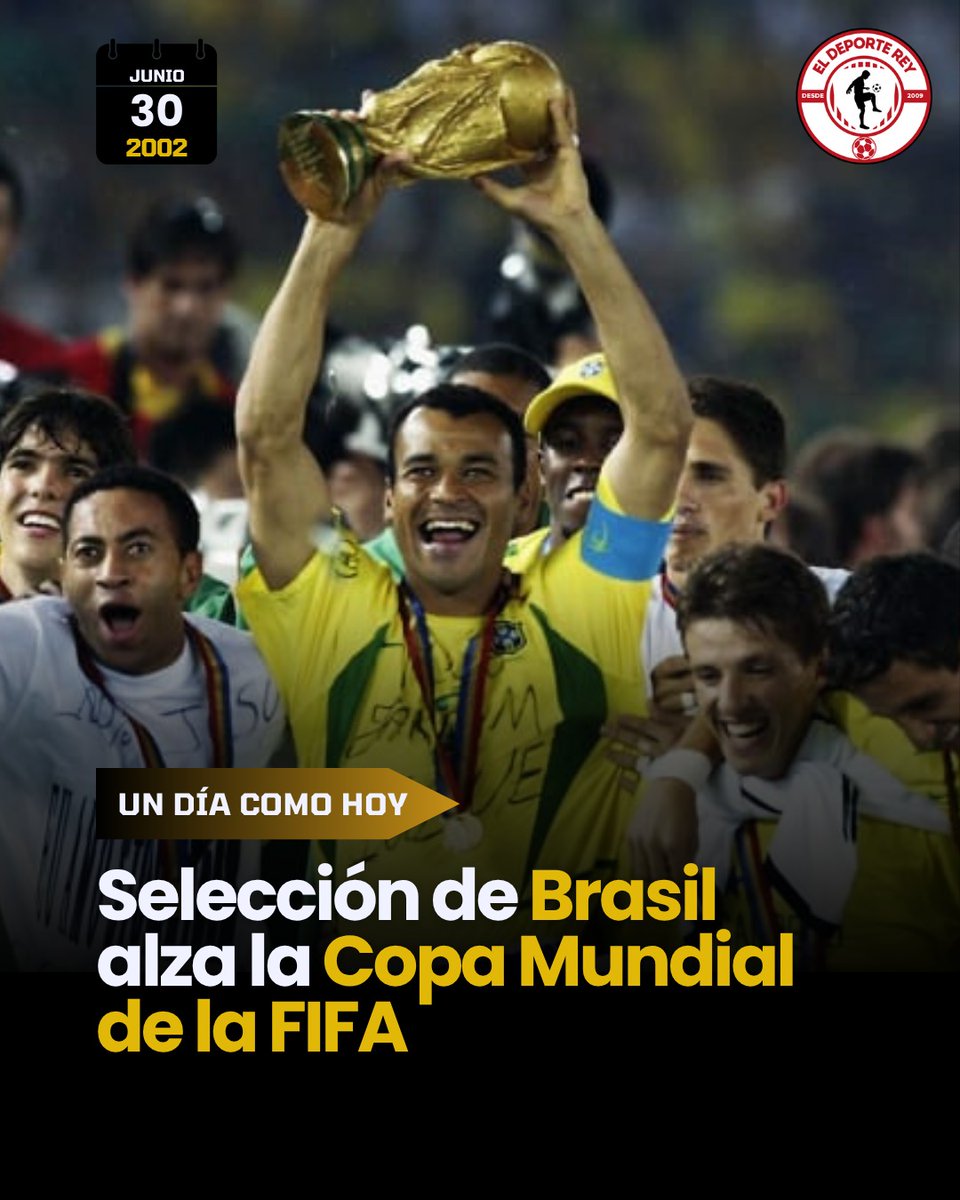 eldeportereyweb's tweet photo. 🇧🇷 30 de junio de 2002.
🔙 Brasil conquistaba su quinta Copa del Mundo.
🏆 Pentacampeón.
⚽️ Ronaldo Nazário, goleador y leyenda.
📍 Yokohama. 2-0 ante Alemania.
El “9” más temido del planeta.
Una historia que nació para ser contada.
#Brasil2002 #UnDíaComoHoy #Pentacampeones https://t.co/fDRQYUo2zz