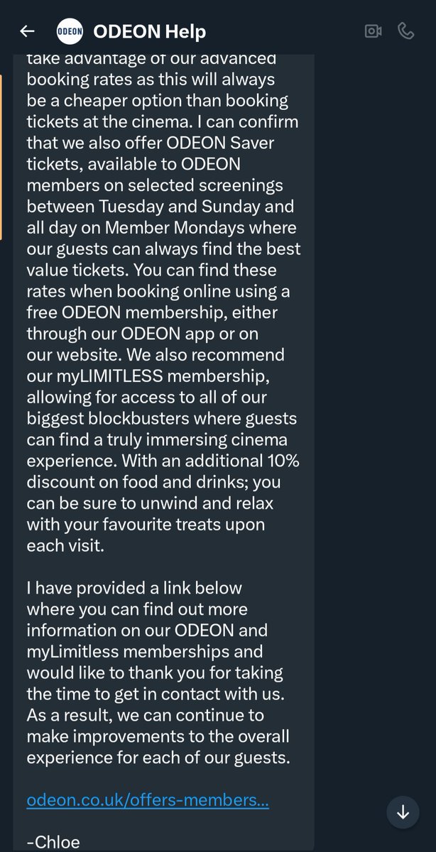 MKChris's tweet photo. Absolutely @ODEONHelp being NO help here. Surcharge to @bluelightcard should not end up costing more than the original price, bonkers. https://t.co/ySY2Ke8pR0