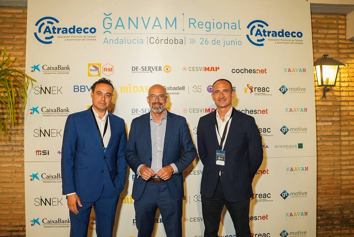 ATRADECO (@atradeco) on Twitter photo Desde ATRADECO agradecemos el apoyo prestado por nuestros colaboradores en el evento:
Lucía Bracamonte - <a href="/GtMotive/">GT Motive Spain</a>
Juanma Vasco y Macarena - OKORE
Joaquin Halcón y Javier Romero - <a href="/BancoSabadell/">Banco Sabadell</a>
Alfonso Ariza - <a href="/Fepamic/">Fepamic</a> <a href="/FFepamic/">Fundación Fepamic 957 767700</a>
Juanma Zayas - <a href="/slotandcompany/">Slot & Company España</a> Desde ATRADECO agradecemos el apoyo prestado por nuestros colaboradores en el evento:
Lucía Bracamonte - <a href="/GtMotive/">GT Motive Spain</a>
Juanma Vasco y Macarena - OKORE
Joaquin Halcón y Javier Romero - <a href="/BancoSabadell/">Banco Sabadell</a>
Alfonso Ariza - <a href="/Fepamic/">Fepamic</a> <a href="/FFepamic/">Fundación Fepamic 957 767700</a>
Juanma Zayas - <a href="/slotandcompany/">Slot & Company España</a>