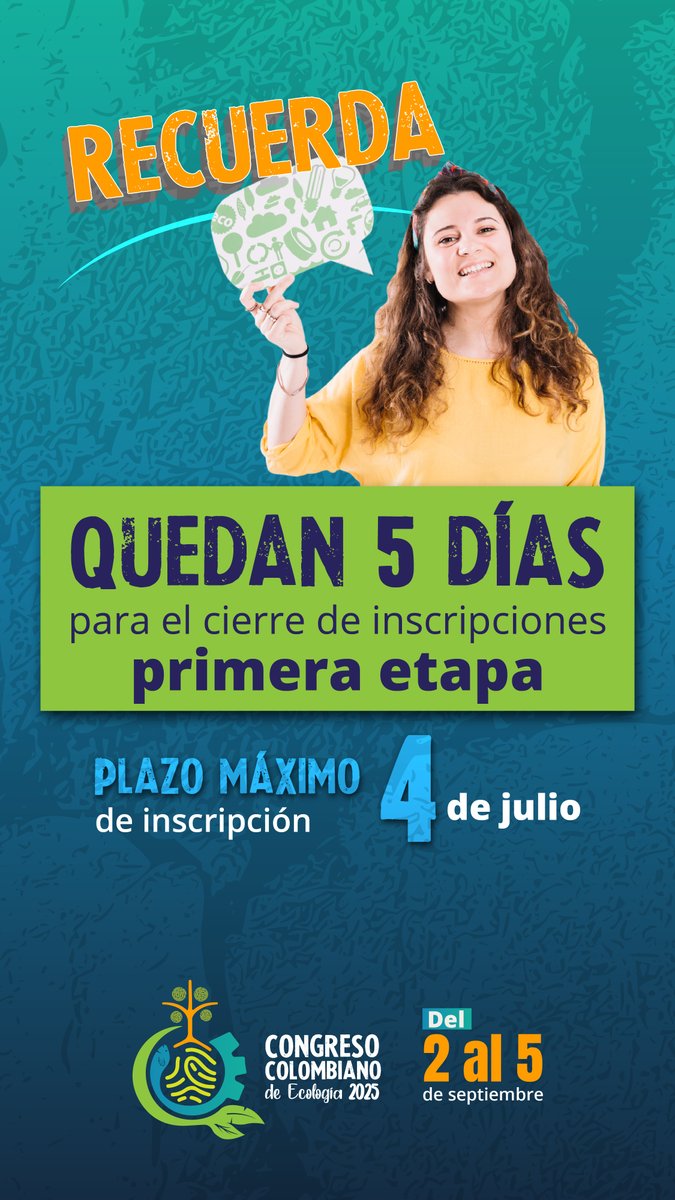 Estamos a meses de vernos en #Cali 
Así que aprovecha las tarifas de primera etapa para ser parte del #Congreso #Colombiano de #Ecología.