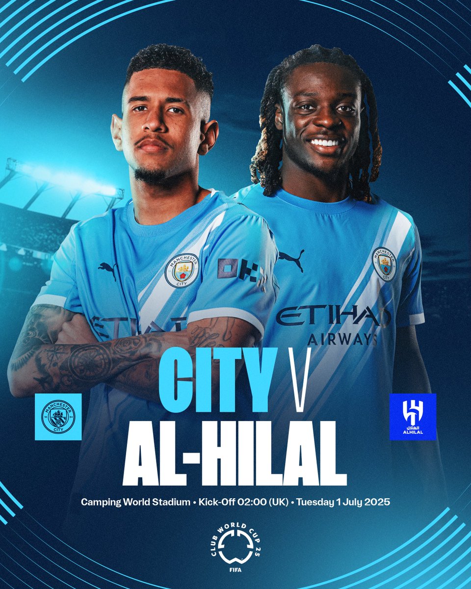 ManCity's tweet photo. Headlining the Camping World Stadium this evening! 🇺🇸 🩵

#FIFACWC | LIVE and FREE on https://t.co/qHE6dSCgcV https://t.co/KeSwZ4Cx8o