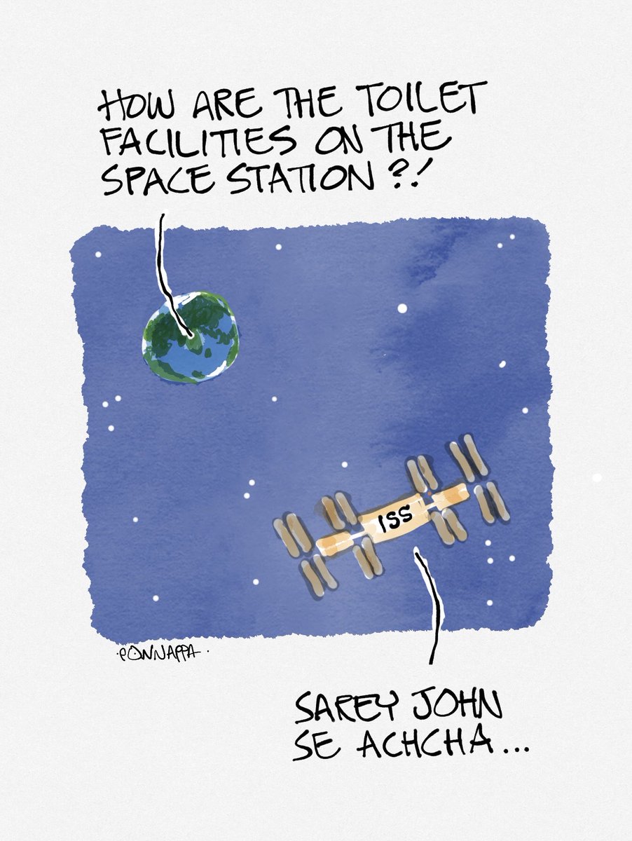 PonnappaCartoon's tweet photo. #ISS #toilet #John #achcha https://t.co/zW8SrOaknN