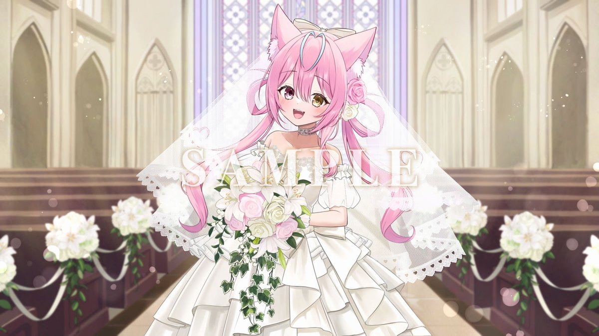 リスナー様からのご依頼で、夜酔よよめさんのウェディングドレス姿を描かせていただきました！💐✨

#よよめのお見合い写真