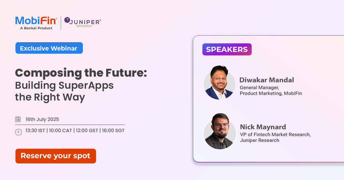🎤 On July 16th, join Diwakar Mandal from MobiFin and Nick Maynard of Juniper Research as they go beyond the buzz and unpack how composability is shaping the next generation of financial experiences.
 
🔗 Register now: bit.ly/3TN1hvx
 
#SuperApps #ComposableBanking