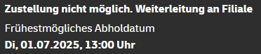 1KIAS's tweet photo. Der Text müsste so lauten: "Annahme nicht möglich, weil wir direkt nacheinander bei allen Bewohnern klingeln und somit der Empfänger weder die Türe öffnen, noch nachfragen kann wer da ist." Auch danke @DHLPaket fürs schnell weg fahren wenn ich runter laufe... Hole es nicht ab... https://t.co/QTblbv94kv