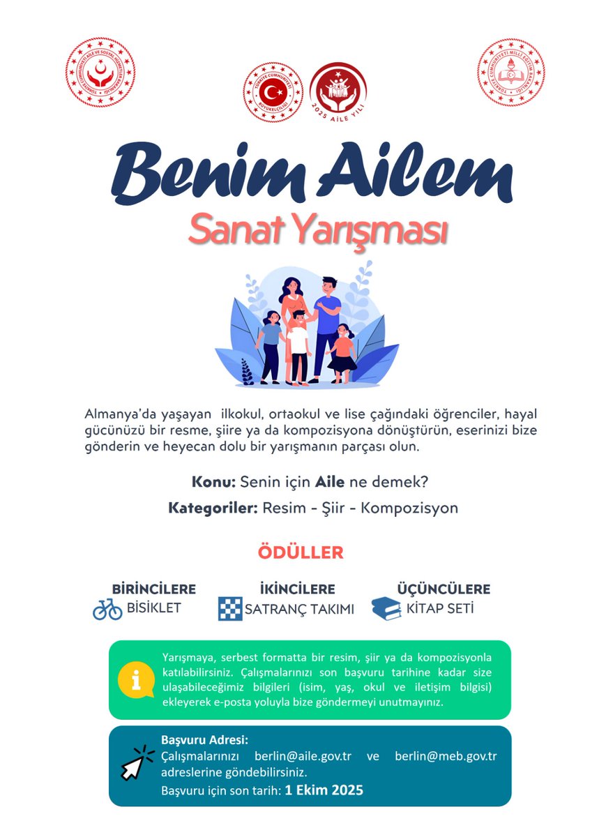 Berlin Eğitim Müşavirliği (@mebberlinem) on Twitter photo Son Başvuru Tarihi: 1 Ekim 2025
<a href="/tcmeb/">Millî Eğitim Bakanlığı</a> <a href="/tcailesosyal/">T.C. Aile ve Sosyal Hizmetler Bakanlığı</a> Son Başvuru Tarihi: 1 Ekim 2025
<a href="/tcmeb/">Millî Eğitim Bakanlığı</a> <a href="/tcailesosyal/">T.C. Aile ve Sosyal Hizmetler Bakanlığı</a>