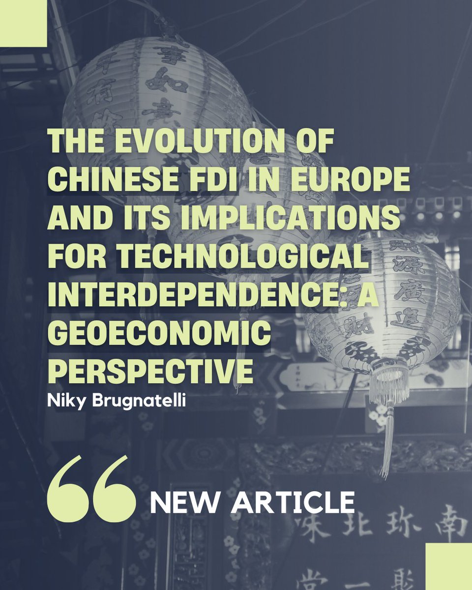 intl_spectator's tweet image. ⚠️New #article online!
🌐The Evolution of Chinese FDI in Europe and Its Implications for Technological Interdependence: A Geoeconomic Perspective
🔍Is EU prepared for the consequences of Chinese investment in its green technologies? shorturl.at/MCqQz
✒️ Niky Brugnatelli