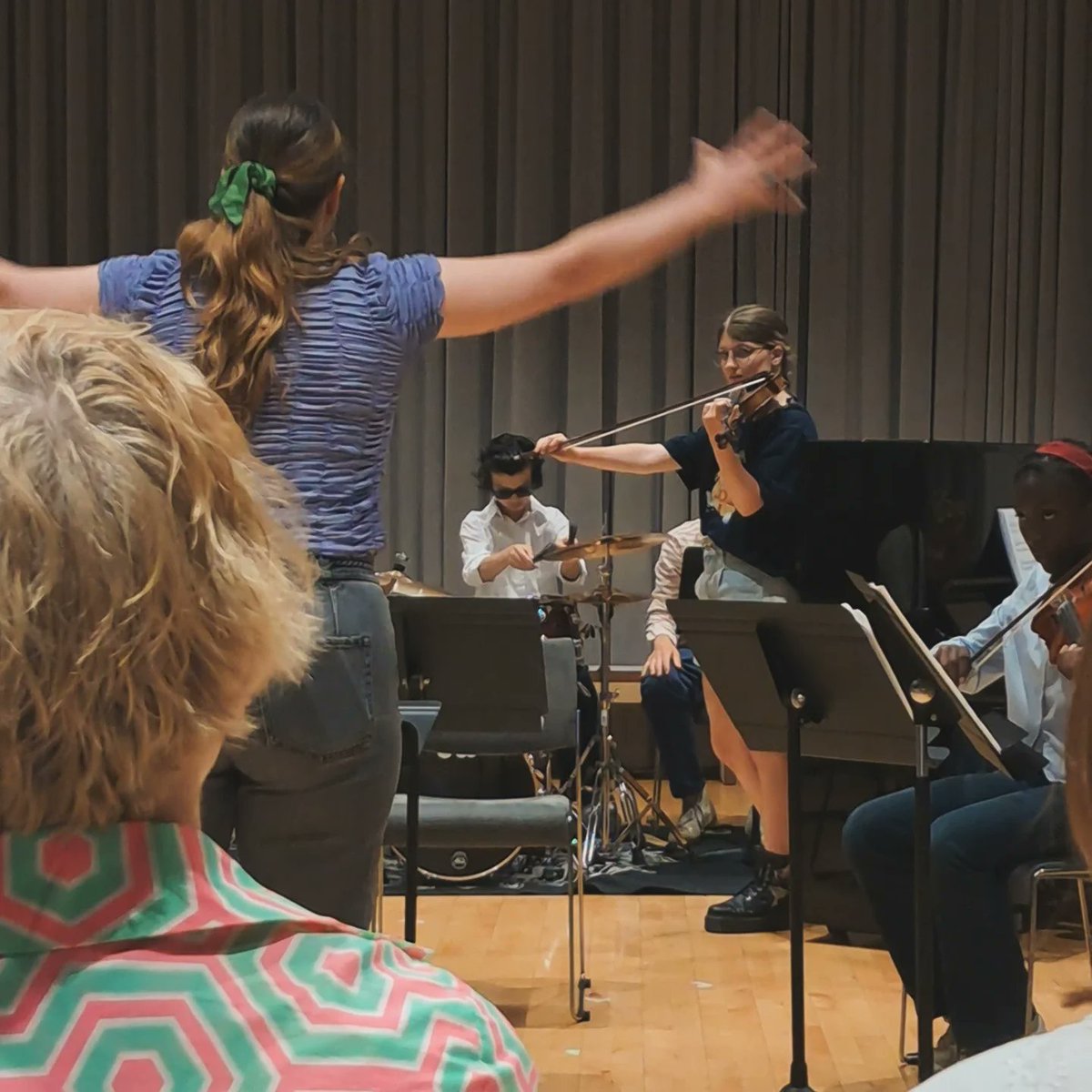 ChapmanShum's tweet photo. < NOYO London Ensemble End-of-Year Sharing > Chapman and the ensemble gave a beautiful performance at their end-of-year sharing. Chapman played percussion in the ensemble pieces and a solo on piano #ChapmanShum #BlindPianist #neurodivergent #youthorchestra #fusionmusic #guildhall https://t.co/uTuVaf2bZE