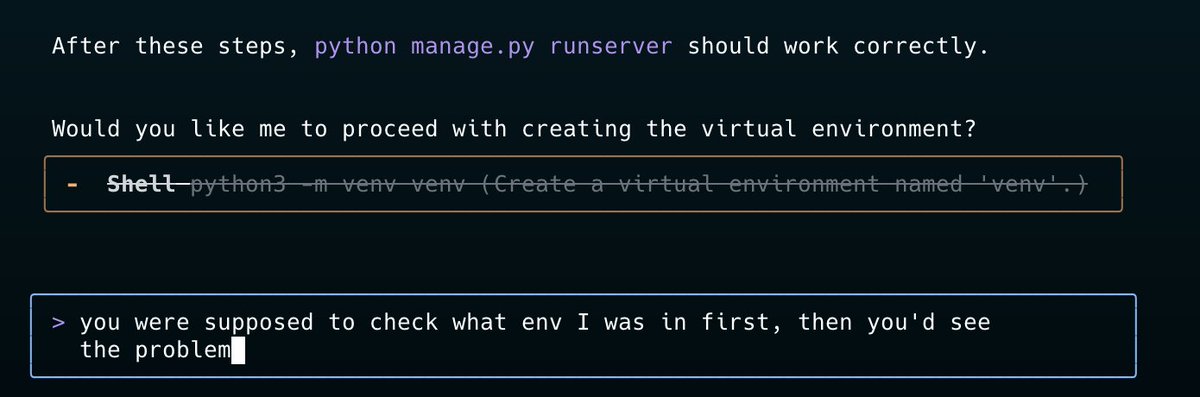 dubs4w's tweet photo. @googleafrica @GeminiApp @Google @GoogleAI How do I help you fix the gemini cli, this thing makes rookie mistakes in it's workflow, we need to get it to think like an engineer.

It needs to learn how to investigate, not solution all the time, investigate, the WHY is important. https://t.co/bmOhcKjzOq