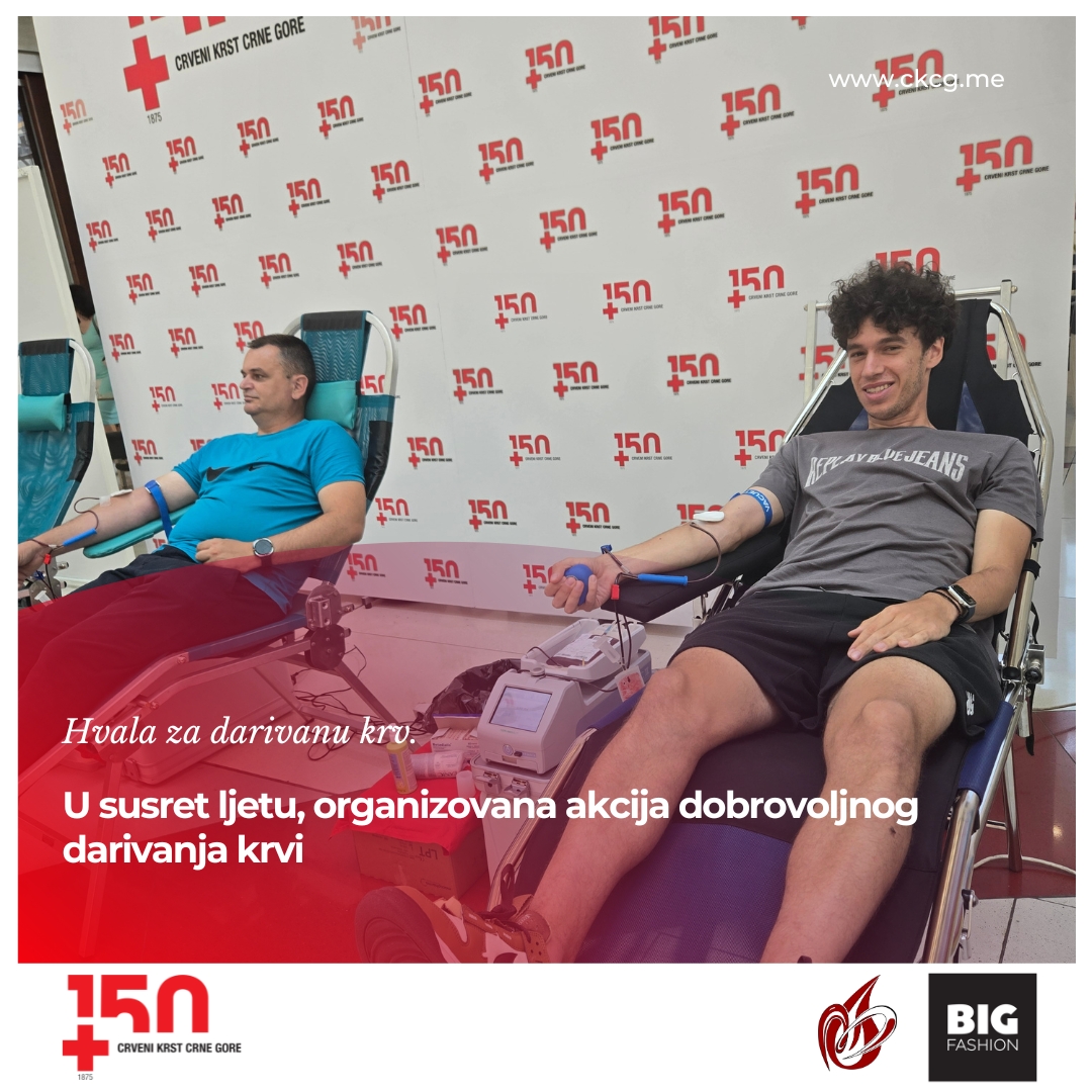 🥰Koristimo priliku da posebnu zahvalnost uputimo zaposlenima u Ministarstvu odbrane, Vojsci Crne Gore, Ministarstvu zdravlja, ISME-u, Kinoteci, Kodiu, Siks holdingu, kao i građanima koji su se pridružili našoj akciji.

Hvala na donaciji koja može spasiti čak tri života!