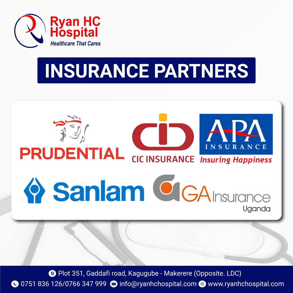 Your health, our priority — now made easier with our trusted insurance partners. At Ryan HC Hospital, we work hand in hand with leading insurance providers to ensure you receive the care you deserve, stress-free.
Who is your health insurance provider?