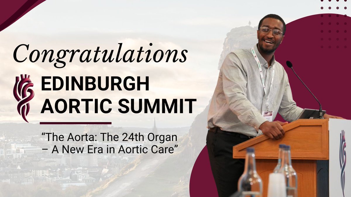 Edinburgh Aortic Summit (@ediaorticsummit) on Twitter photo We would like to take this opportunity to congratulate Mr. Alsadeg Bilal on winning the Best Abstract Award at Edinburgh Aortic Summit 2025, sponsored by <a href="/Vessel_Plus/">Vessel Plus</a>! 🏆
#Aortic #Vascular #Cardiovascular #Radiology #Anaesthesia #AortaEd #MedicalConference We would like to take this opportunity to congratulate Mr. Alsadeg Bilal on winning the Best Abstract Award at Edinburgh Aortic Summit 2025, sponsored by <a href="/Vessel_Plus/">Vessel Plus</a>! 🏆
#Aortic #Vascular #Cardiovascular #Radiology #Anaesthesia #AortaEd #MedicalConference