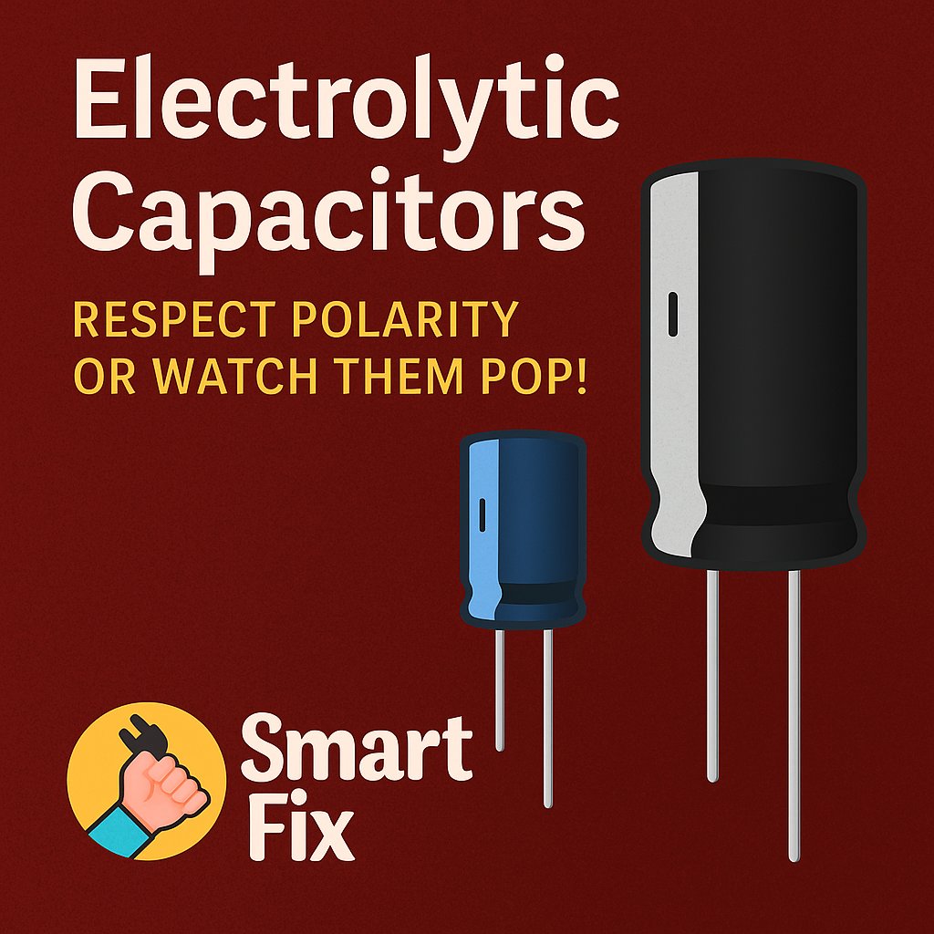 Smart__Ayo's tweet image. Electrolytic caps don’t forgive.
Wrong polarity = pop + smoke.
#smartfix #repairtip #embeddedhardware