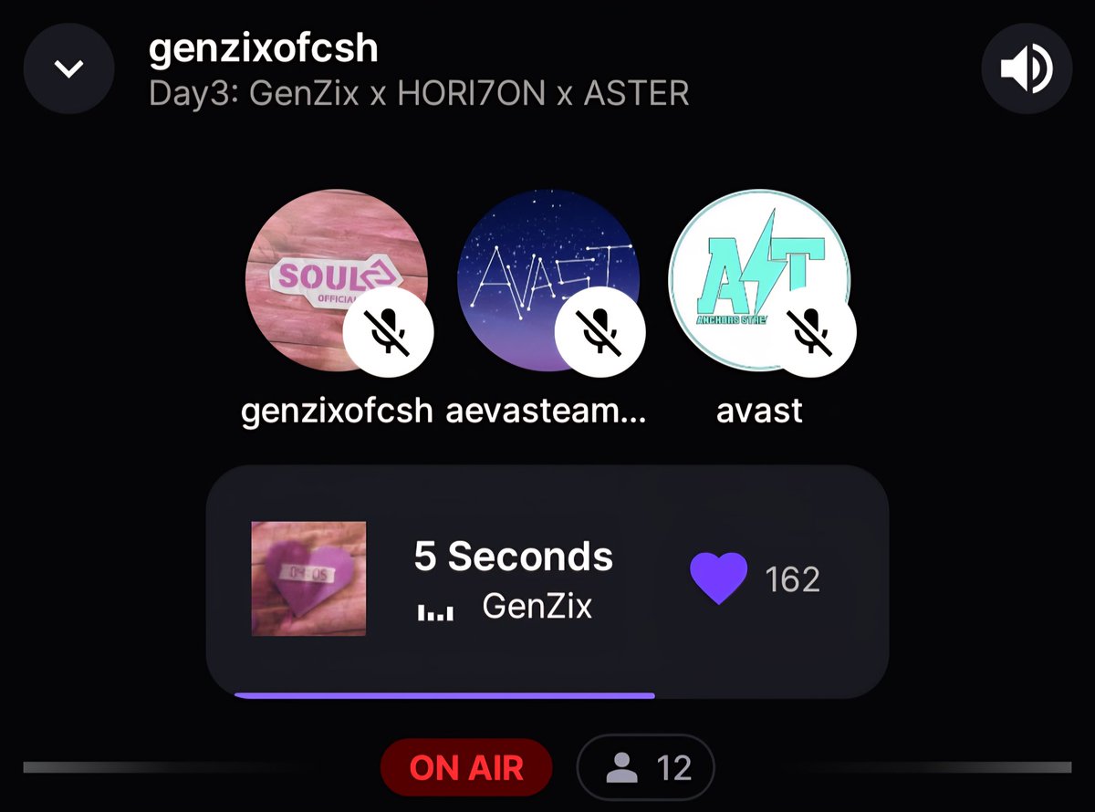 Day 3 on air @ our very own with @AsterVast_ofc and <a href="/H7NAVASTofc/">ANCHORS VOTING AND STREAMING TEAM</a>! Let's go, SOULz!

🔗: stationhead.com/genzixofcsh

#HORI7ON #ASTER #GenZix #GenZix5Seconds <a href="/GenZixOfficial/">GenZix Official | MY ANGEL | LOVELAPSE</a>