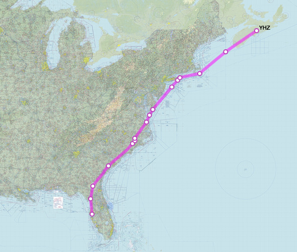 SirListenalot's tweet photo. #KC135 #AE0360 #BLUE01 on a round trip out of McDill will take "LN" #F15('s) #AE17A6 #RETRO51(?) out of Warner Robins up to YHZ (Halifax). #KC46 #AE5F9A #BLUE02 (Pease - Mildenhall) will join in later and take'm across the pond to Lakenheath https://t.co/fnvKqqEf9D