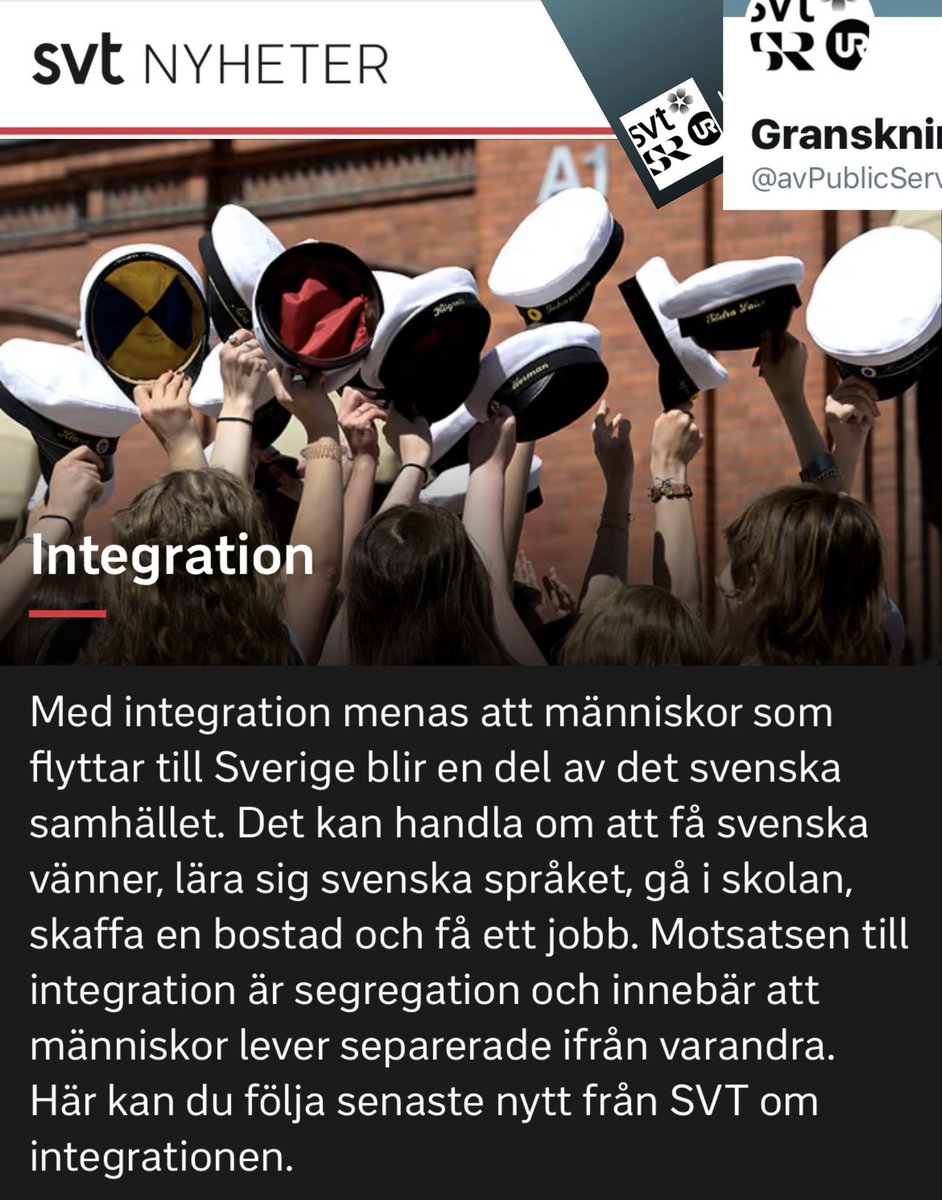 SVT:s definition av ”integration” är lika meningslös som de flesta politikers

Om Sverige ska ha en chans måste debatten och allmänna kunskapsnivån lyftas.

Sofie Löwenmark skriver (utdrag): 

”Mannen tog sina barn till Gaza och vägrade att låta dem återvända efter att kriget