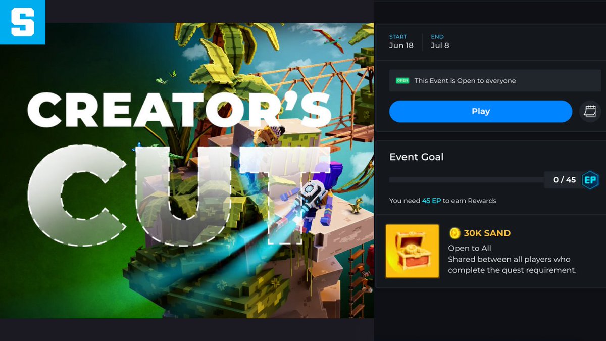 🎮 Creator’s Cut เปิดแล้ววว! รวมเกมเทพจากคอมมูนิตี้ The Sandbox ทั่วโลก 💯

📆 18 มิ.ย. - 8 ก.ค. เท่านั้น!
🎁 ลุ้นรับรางวัลรวมกว่า 30,000 SAND

🔥 เข้าไปเล่นเลยที่: sandboxga.me/4l7wqWR