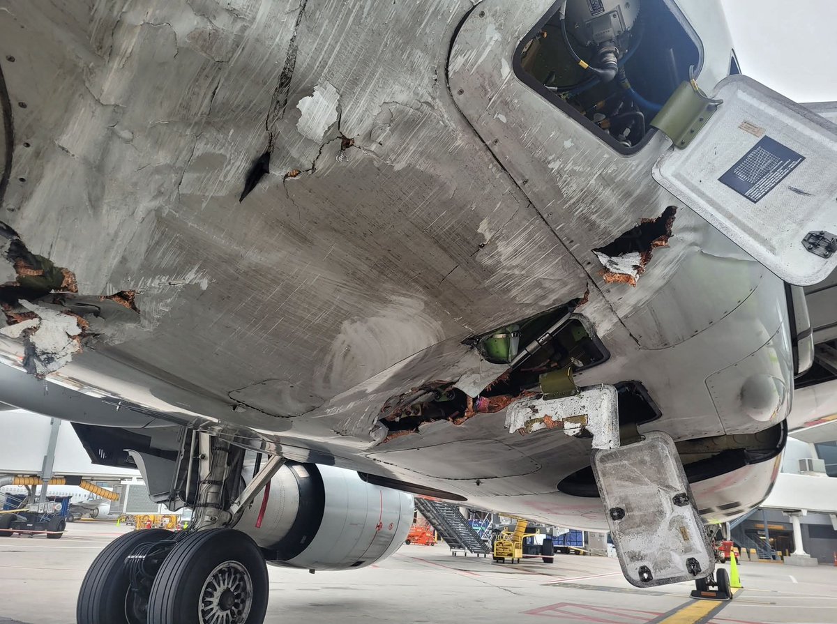 aviationbrk's tweet photo. American Eagle/Republic Airways Embraer E175LR damaged after a ground vehicle collided with the aircraft at Boston’s Logan Airport over the weekend.

The crash occurred on Sunday morning when a catering minivan collided with a Republic Airways aircraft, according to a Massachusetts Port Authority spokesperson.

The driver suffered minor injuries and was transported to the hospital for evaluation.

The aircraft was not carrying any passengers and was towed to the American Airlines maintenance hangar for further inspection.
