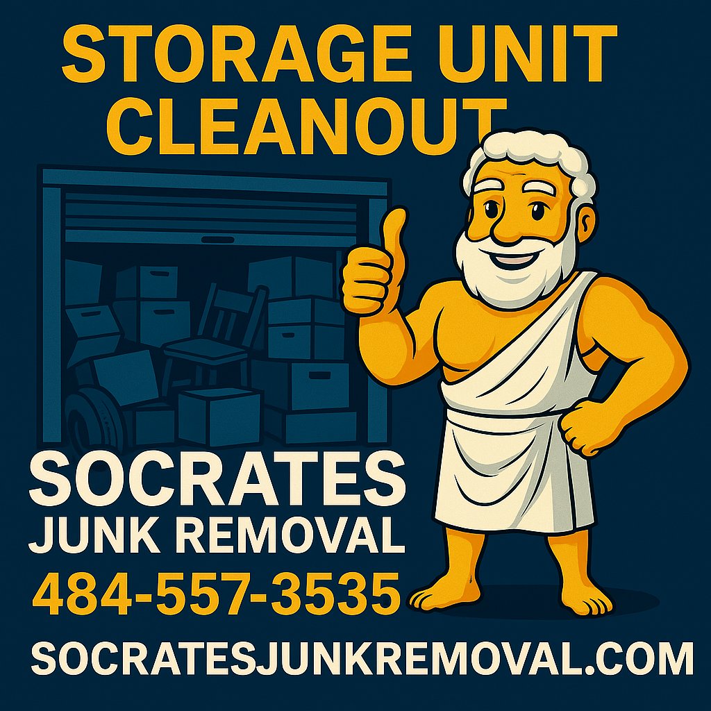 socratesjunk's tweet image. Storage unit packed with stuff you don’t need?
We’ll empty it fast — and haul it away.
📞 484-557-3535
🌐 socratesjunkremoval.com
#StorageUnitCleanout #JunkRemoval #PAservices #SocratesJunkRemoval