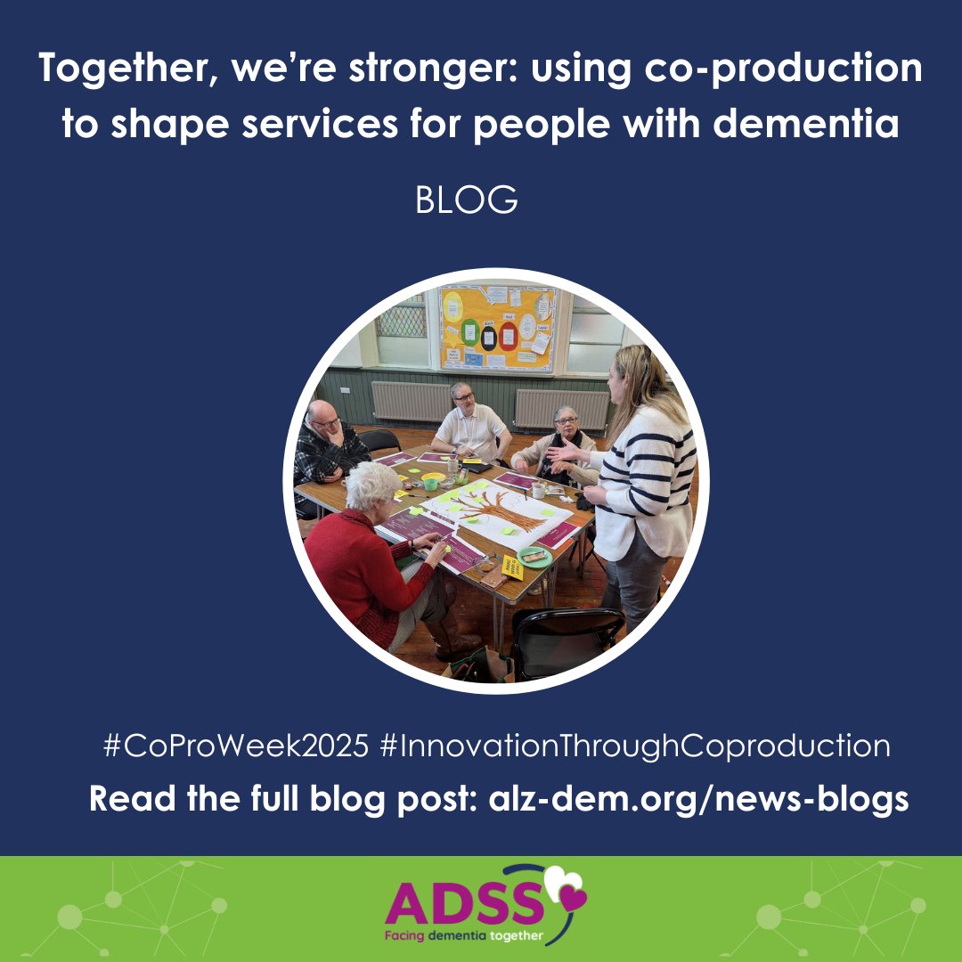 adssdementia's tweet image. Discover how we work with people, not just for them, leads to more meaningful, effective support. 

Read more ➡️ bit.ly/3In7Pyv

#ADSS #Dementia #CoProWeek2025 #InnovationThroughCoproduction